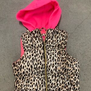 Pink Platinum Leopard Print Vest with Bright Pink Accents